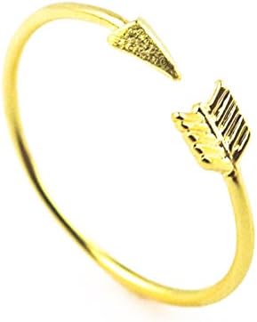 ARROW RING, Gold Plated Alloy Ring, Pinky Ring Knuckle Gold Ring Adjustable for Women ring Size 2-4.5 Ring Unique Ring