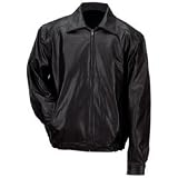Gianni Collani Black Solid Genuine Leather Bomber Style Mens Jacket Interior Pockets GFBSL Large