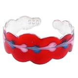 Sterling Silver 925 RED SCALLOPED No. 7 Hand Painted Toe Ring