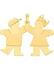 14K Gold The Kids Boy & Girl Charm Pendant Jewelry