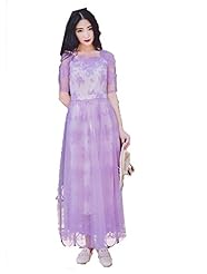 Organza Lace Vintage Evening Dress/Bridesmaid Dress/Party Dress/Maxi Dress 