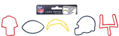 20pk San Diego Chargers Rubber Bands Bracelets Logo BANDZ Silicone Wristbands