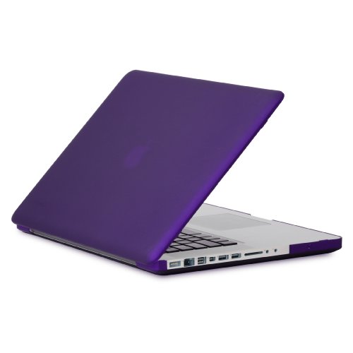 Speck Products See Thru Satin, Soft Touch Hard Shell Case, for Pro 15-inch MacBook Aluminum Unibody/Black Keyboard (Purple)