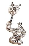 Body Accentz™ Belly Button Ring Navel Split Dragon Body Jewelry Dangle 14 Gauge