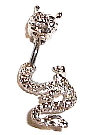 Body Accentz™ Belly Button Ring Navel Split Dragon Body Jewelry Dangle 14 Gauge