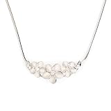 Olive N Figs Sterling Silver Triple Flower Slider Pendant Necklace with 18" Sterling Silver Shiny Snake Chain