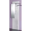 Wandgarderobe wei� MDF mit Kunststoffoberfl�che in hochglanz wei�, Garderobenstange und Kn�pfe in Ed