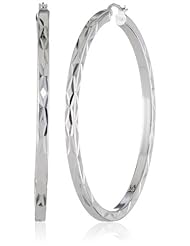Sterling Silver Square Tube Hoop Earrings