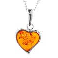 In Collections Damen-Kette 42 cm Anh�nger Herz 925 Sterlingsilber Naturbernstein  241A200220890