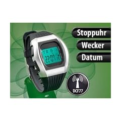 PEARL Digitale Unisex-Sport-Funkuhr mit LCD-Display "SW-640 dcf"