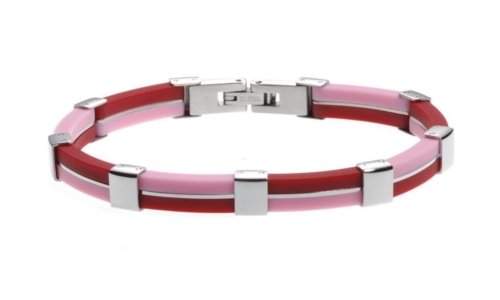 Fashion Steel Unisex-Armband Kautschuk rosa-rot 21 cm 08311H1814 Preisvergleich