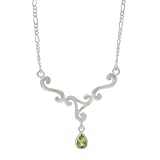Sterling Silver Triskele with Peridot Necklace