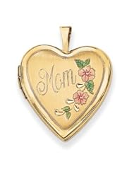 Genuine IceCarats Designer Jewelry Gift 14K 20Mm Enamel Flowers Mom Heart Locket