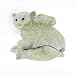 Swarovski Crystals "White Polar Mother & Child Bears" Keepsake Box (3 1/4" x 3 1/2") - Gift Boxed
