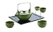 Wild Leaf Tea Emperor's Ceramic Tea Pot Gift Set, Deep Mint