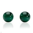 Stud Earrings With Genuine Malachites 14K Yellow Gold