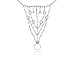 Indian Inspired Shooting Star Chain Design Bridal Crystal Finger Ring Bracelet