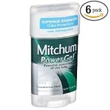 Mitchum Anti-Perspirant & Deodorant, Power Gel, Sensitive Skin, Fragrance Free, 2.25 oz (Pack of 6)