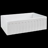 30 Stanton Single Bowl Fireclay Farmhouse Sink with Fluted Apron Front - White