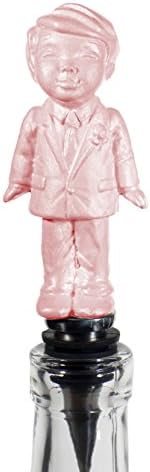 Traditional Cake Topper/Bottle Stopper Keepsake/Figurine in Modern Suit with traditional haircut.