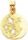 31XKMWkeF1L. SL160  14K Gold Moon with Three Stars Pendant