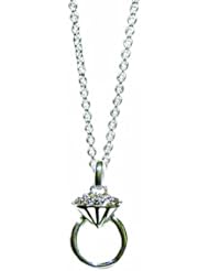 OWC Sterling silver Engagement Ring Pendant W. .03 diamond