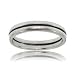 Thin Wedding Band Ring Sterling Silver Channel Accent