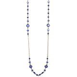 Jewel Tone Channels Sapphire Hues Long Necklace