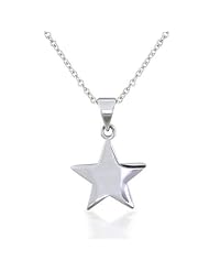 Bling Jewelry Patriotic Star Pendant Necklace 925 Sterling Silver 16 inches