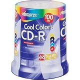 Memorex Cool Colors 48x Write-Once CD-r Spindle - 100 Pack