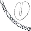 14Kt White Gold Alluring Figaro Fancy Chain