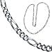 14Kt White Gold Alluring Figaro Fancy Chain