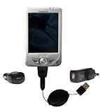 Retractable USB Hot Sync Compact Kit with Car & Wall Charger for the Medion MDPPC 150 - Gomadic Brand w/ TipExchange Technology