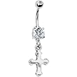 Regal Gothic Cross Belly Ring