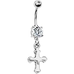 Regal Gothic Cross Belly Ring