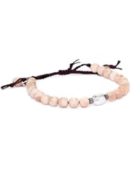 Tai Pink Agate Stones with Sterling Silver Nugget Bracelet
