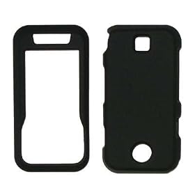 Black Rubberized Snap-On Cover Hard Cell Phone Protector Case for Motorola Rival A455 [Accessory Export Packaging]