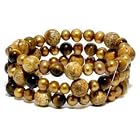 Gordon's Jewelers Dyed Chocolate Cultured Freshwater Pearl Three Strand... by