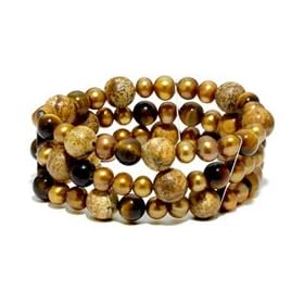 Gordon's Jewelers Dyed Chocolate Cultured Freshwater Pearl Three Strand... by