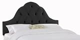 Skyline Furniture Velvet Full/Queen Tufted High Arc Headboard, Black Skyline Furniture Velvet Full/Queen Tufted High Arc Headboard, Black