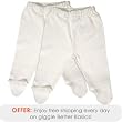 giggle Better Basics Footed Pants, Organic Cotton - Set of 2, Ivory, 0-3 Months