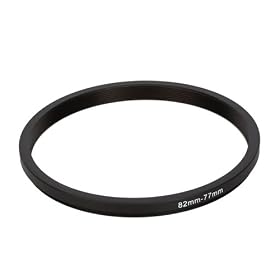 82mm-77mm Step Down Ring Filter Adapter Black