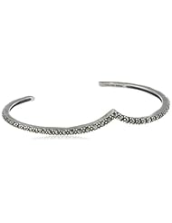 Sterling Silver Oxidized Marcasite Cuff Bracelet, 7.25"