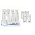 Invero Blanc Quad Quatre Station Chargeur + 4 batteries compatible avec Nintendo Wii (MotionPlus or Non Motion)