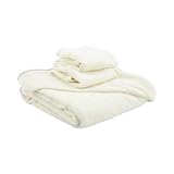 3 Piece Bamboo Baby Set w Hooded Blanket Bath Towel and 2 Wash cloths - Cream by ThinkBamboo - Bamboo Towels