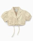 GUESS? Girls Cropped Puffy-Sleeve Jacket