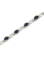14kt Yellow Gold Oval Blue Sapphire and Diamond Bracelet