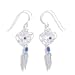 Dream Catcher Earrings in Heart Shape with Sterling Silver, Blue Lapis Beads and Sterling Silver Feathers