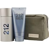212 by Carolina Herrera Gift Set for MEN: EDT SPRAY 3.4 OZ & AFTERSHAVE GEL 3.4 OZ & BAG
