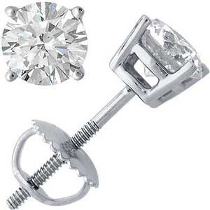 3 Ct. Diamond Stud Earrings 14k White Gold, H-I, VS2